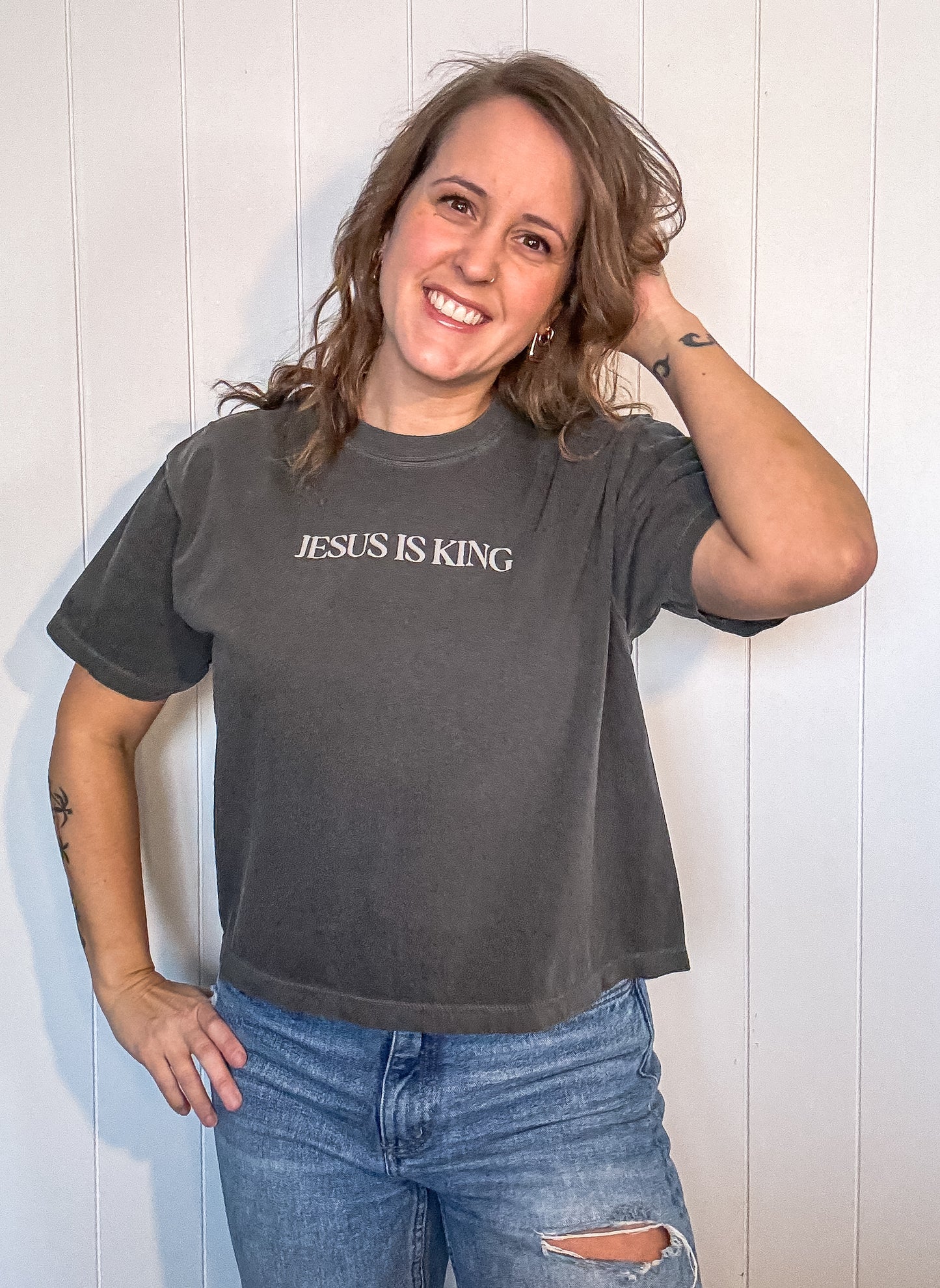Jesus Is King Boxy Tee