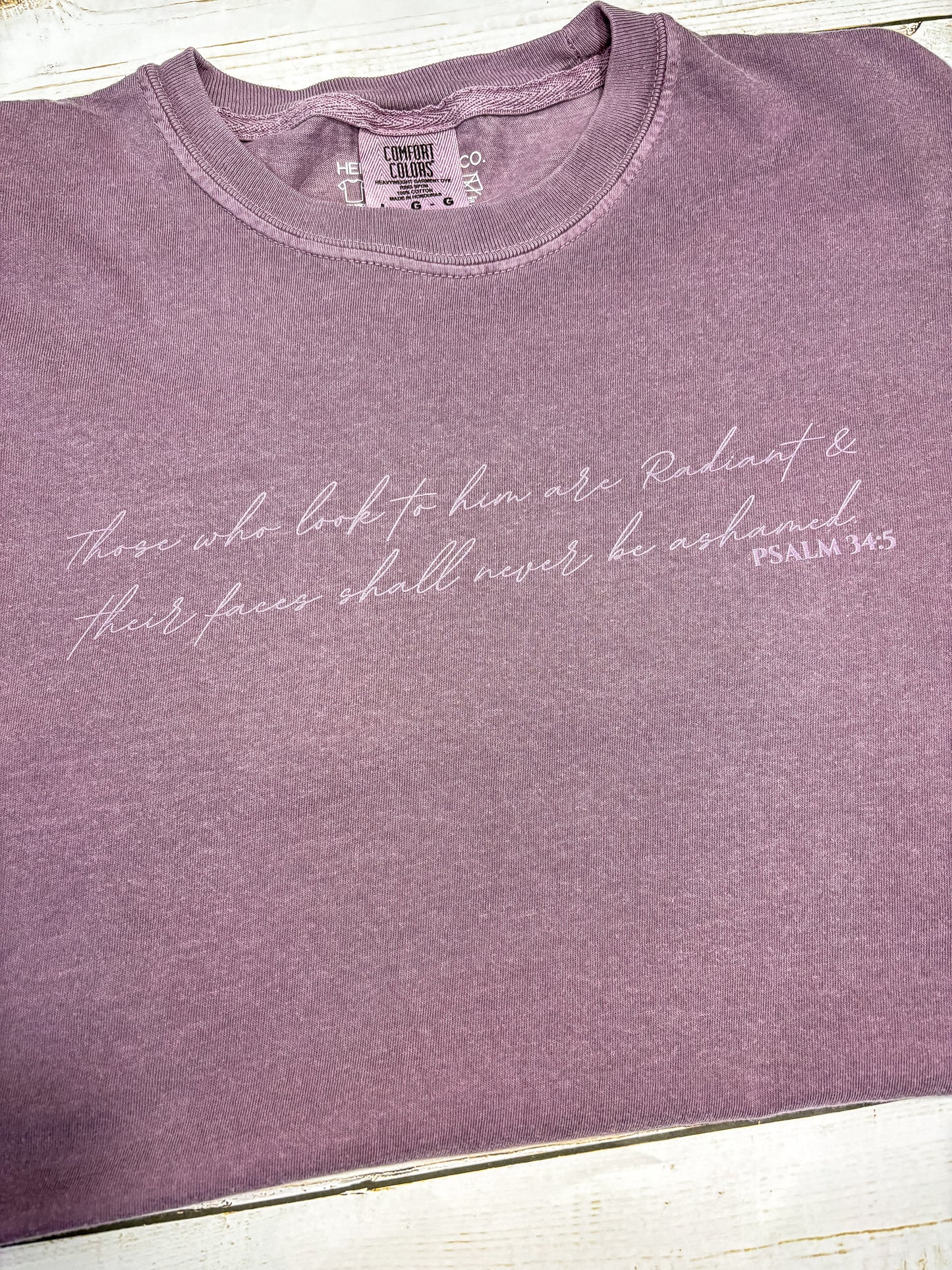 Radiant Verse Psalm 34:5 Wine Tee