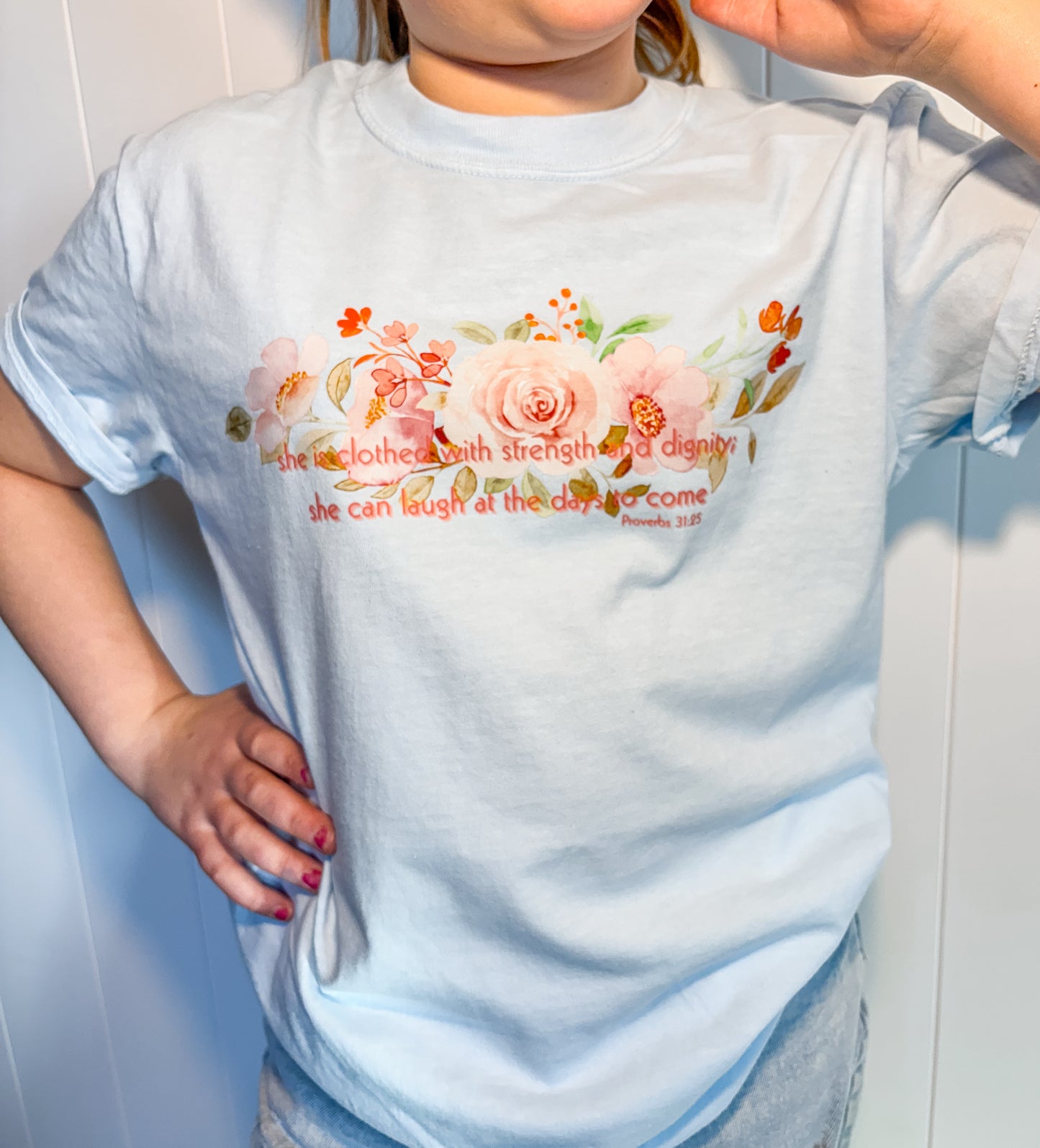 Proverbs 31:25 Floral Tee