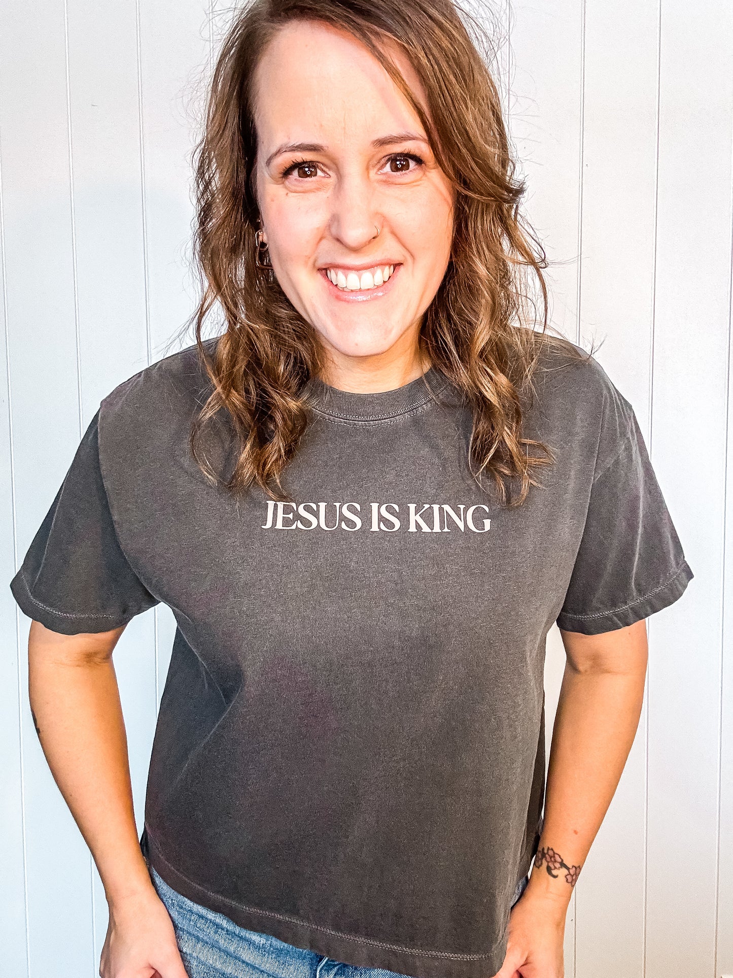 Jesus Is King Boxy Tee
