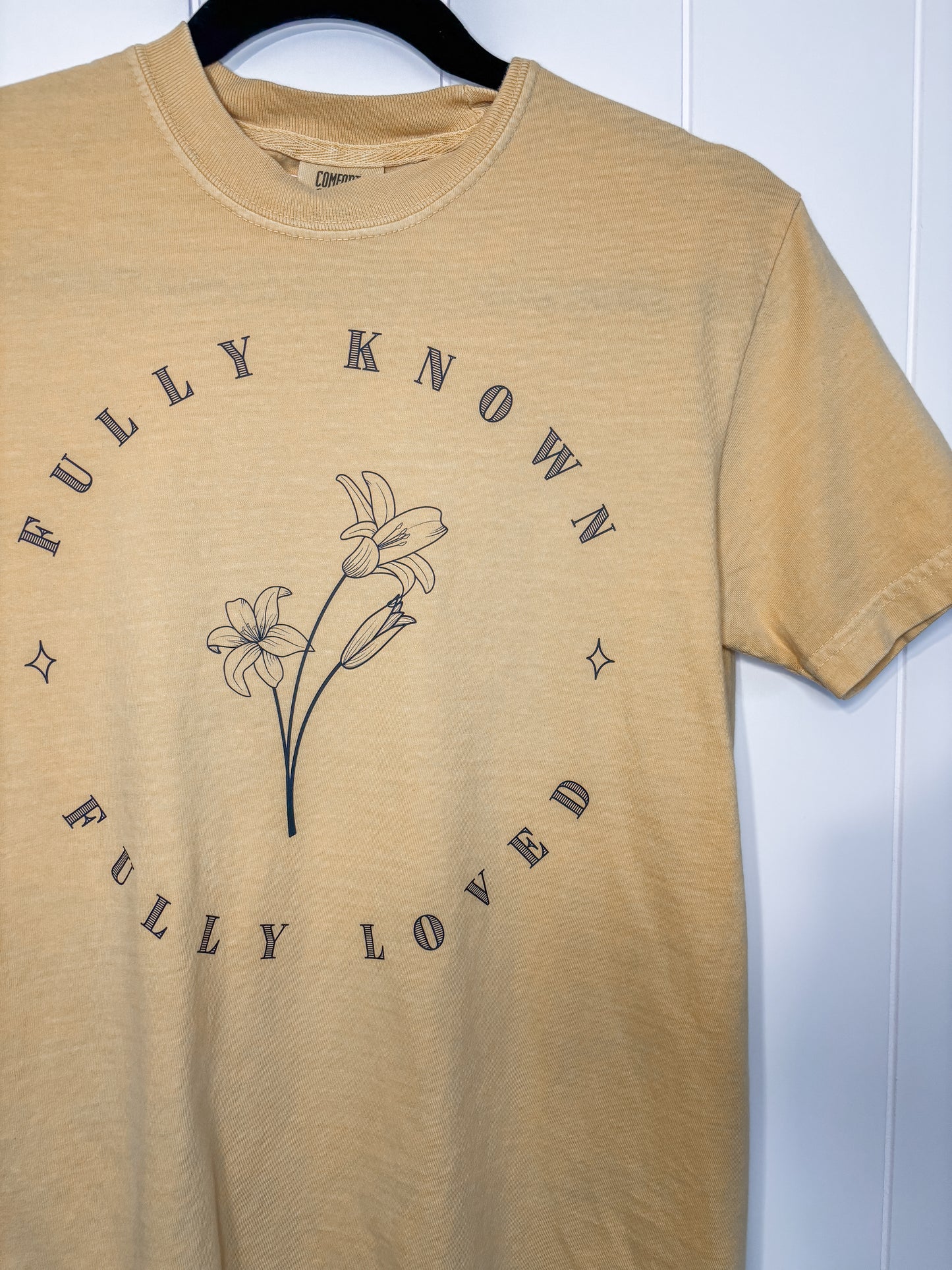 Fully Known Fully Loved Mustard Tee