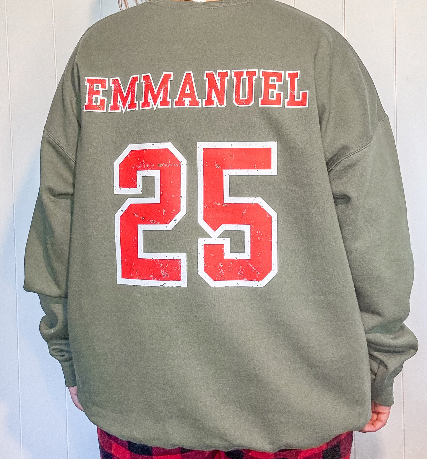 Emmanuel Army Green Crewneck