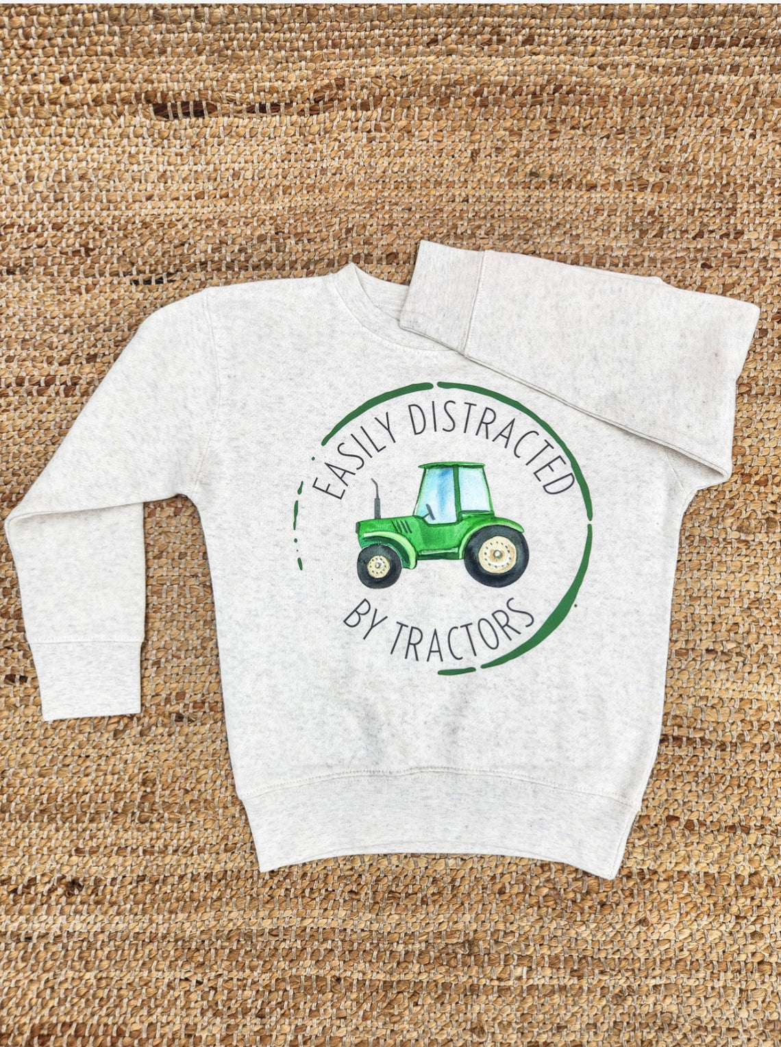 Easily Distracted by Tractors Toddler Crewneck