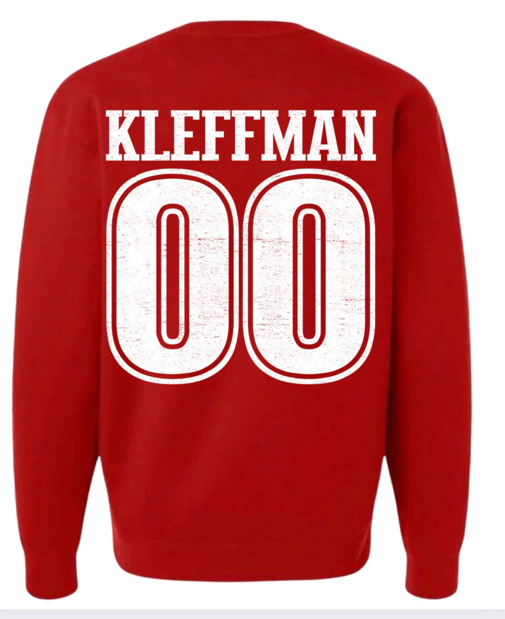 ER Football Senior Mom Red Crewneck