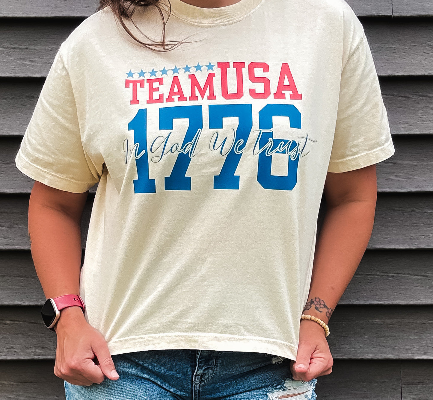 Team USA Ivory Boxy Tee