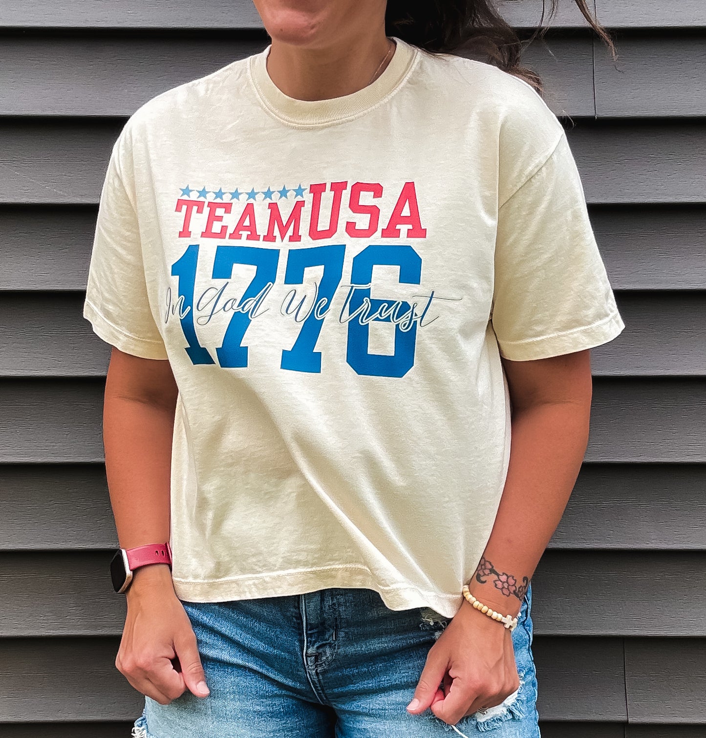 Team USA Ivory Boxy Tee