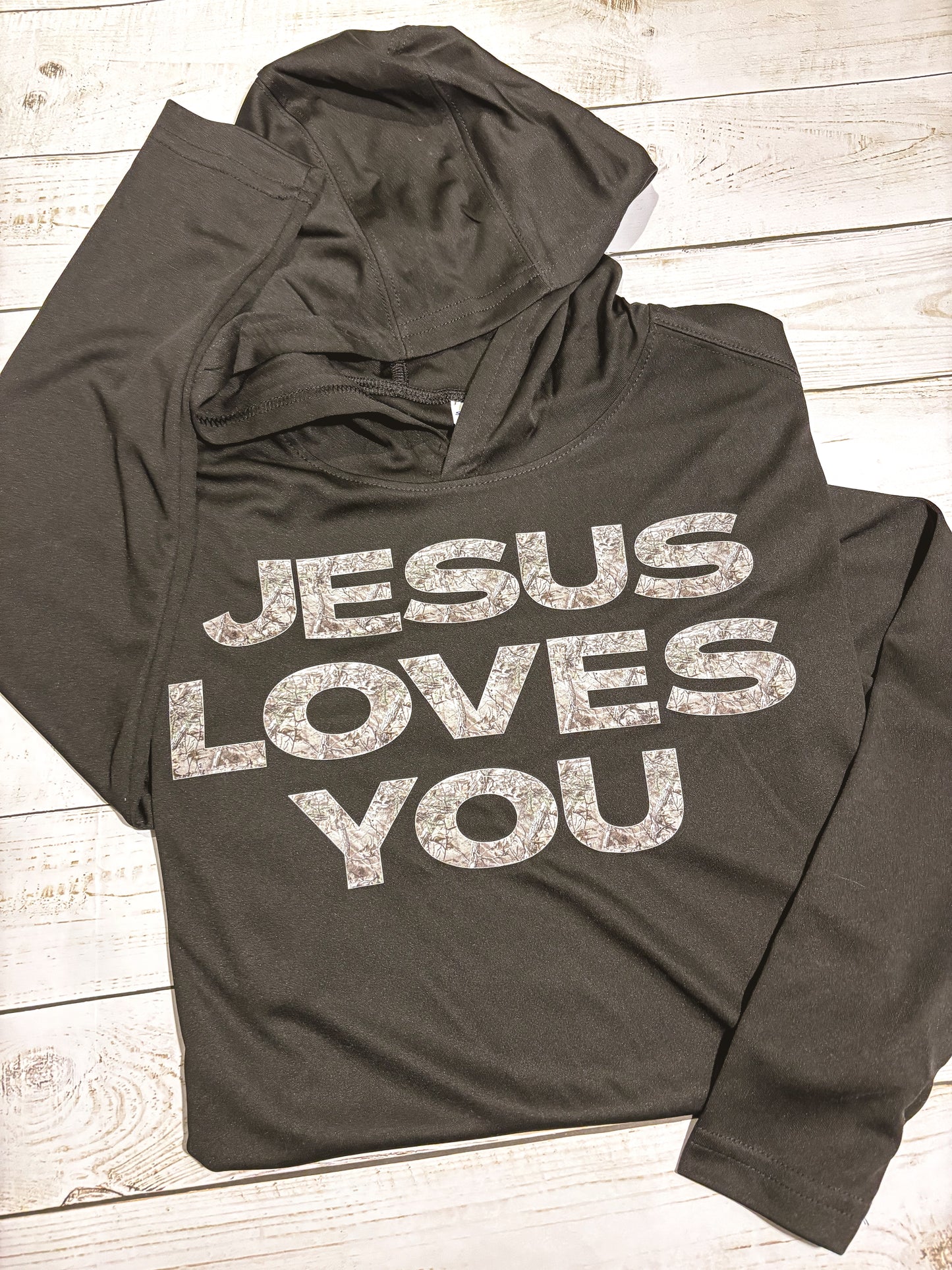 Jesus Loves You Hooded Youth Long-Sleeve Tee