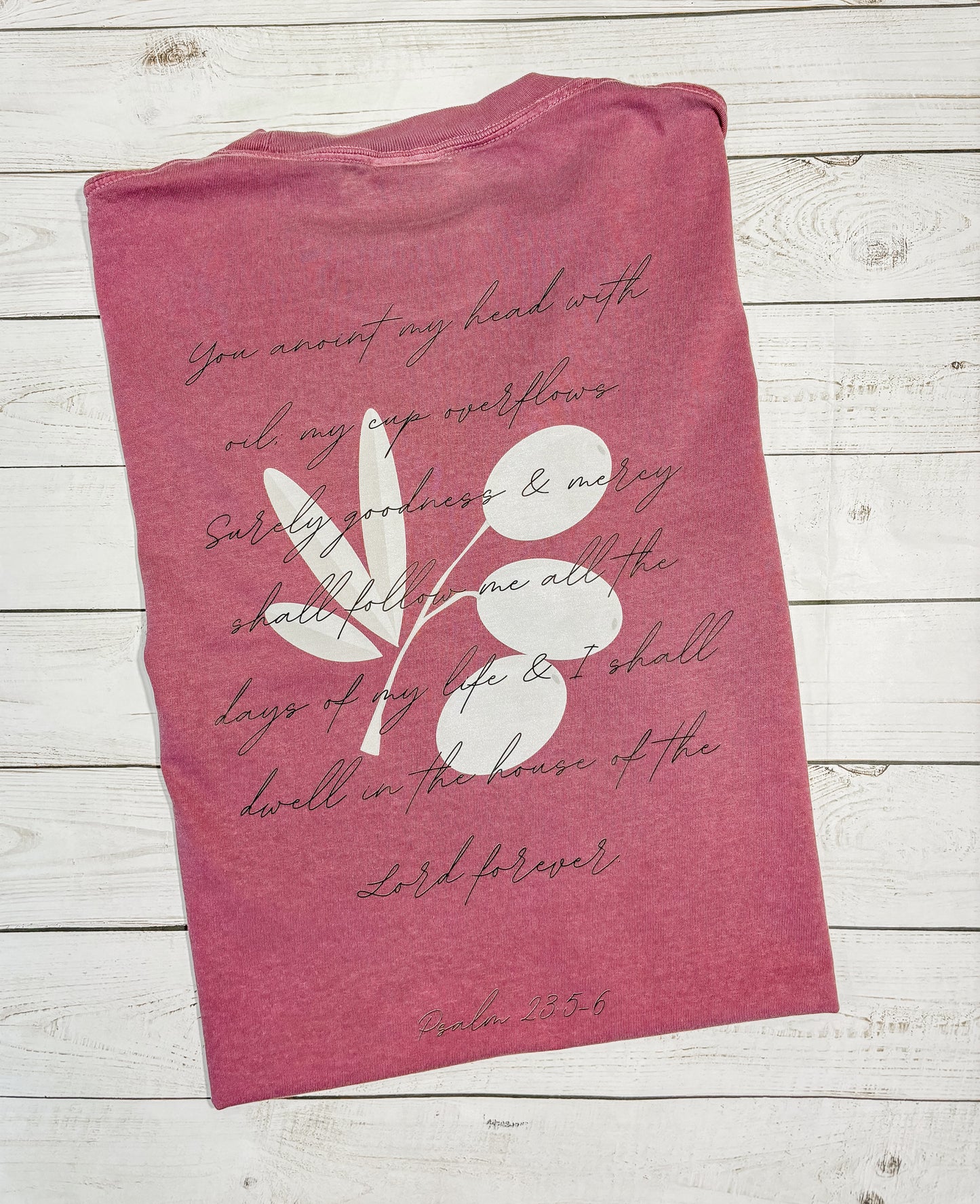 Anointed Psalm 23:5-6 Berry Tee