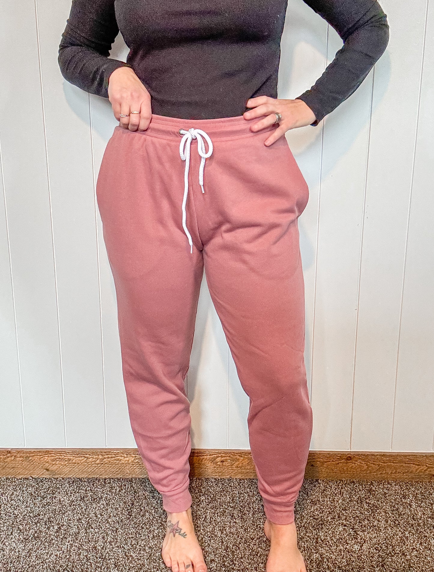 Mauve Fleece Joggers