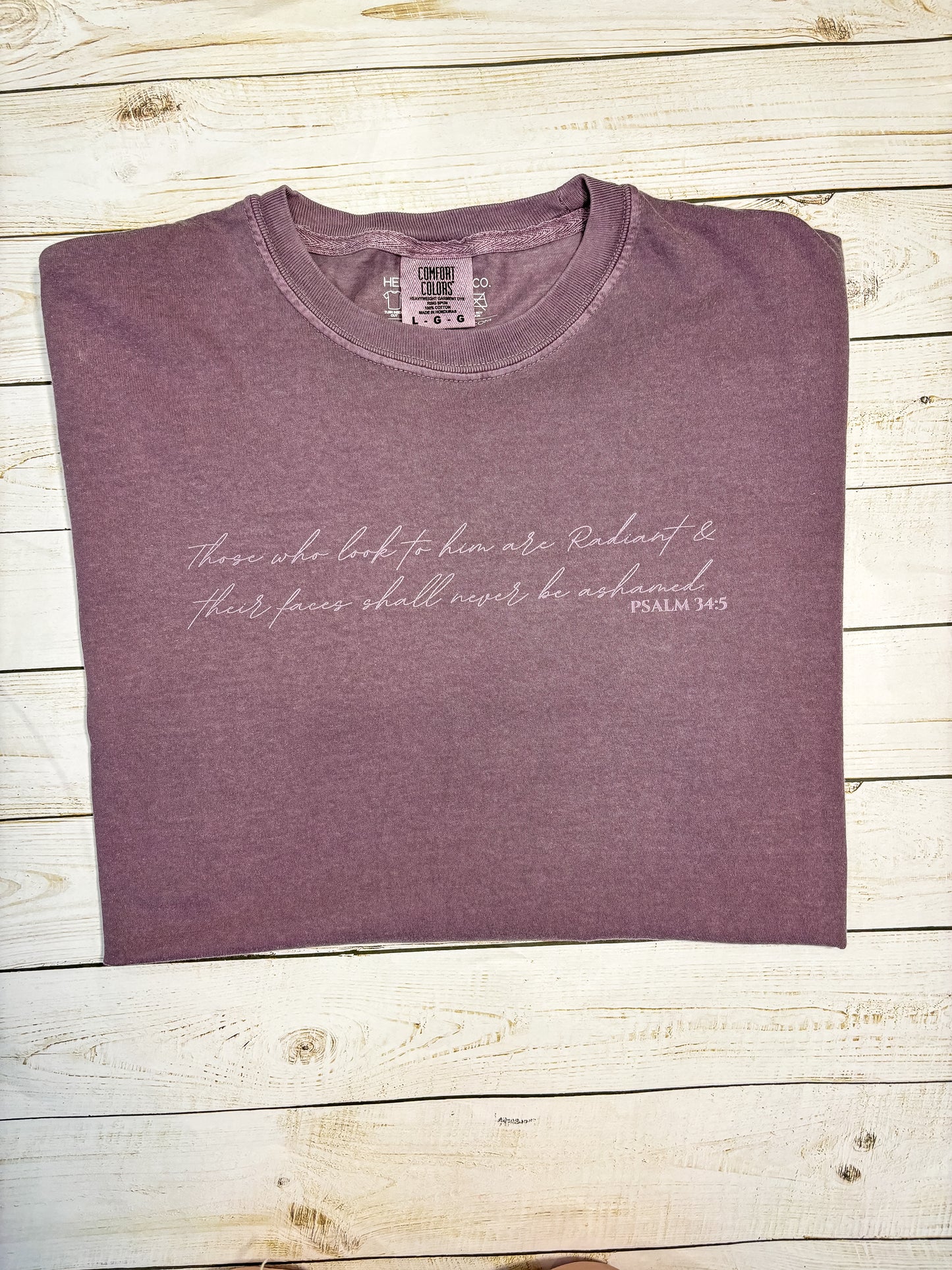 Radiant Verse Psalm 34:5 Wine Tee