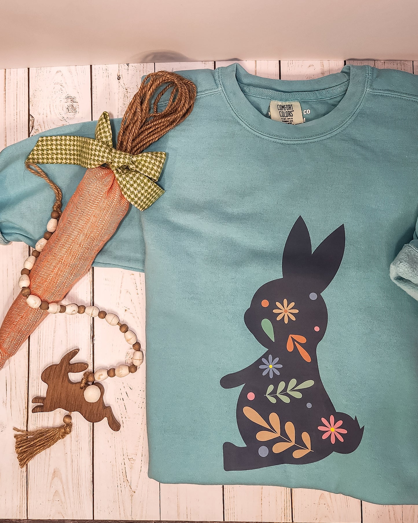 OOPS! Flower Bunny Comfort Colors Crewneck