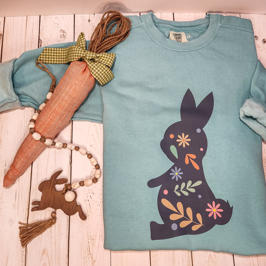 OOPS! Flower Bunny Comfort Colors Crewneck