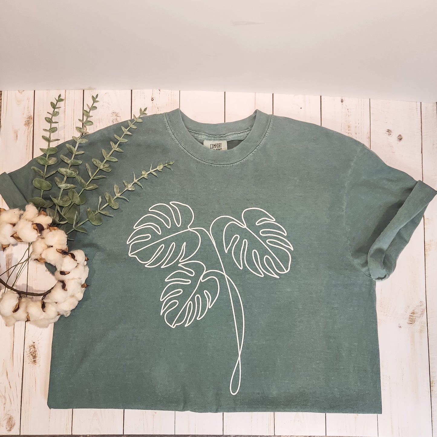 Light Green Minimalist Leaf Tee