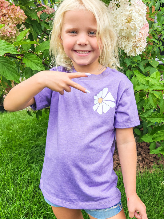 Flourish Like a Wildflower Girls Lavender Tee