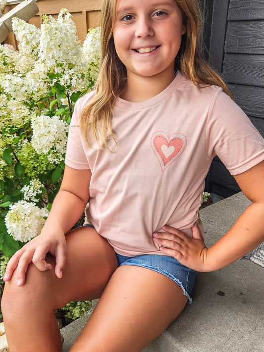 His Love Endures Forever Girls Peach Tee