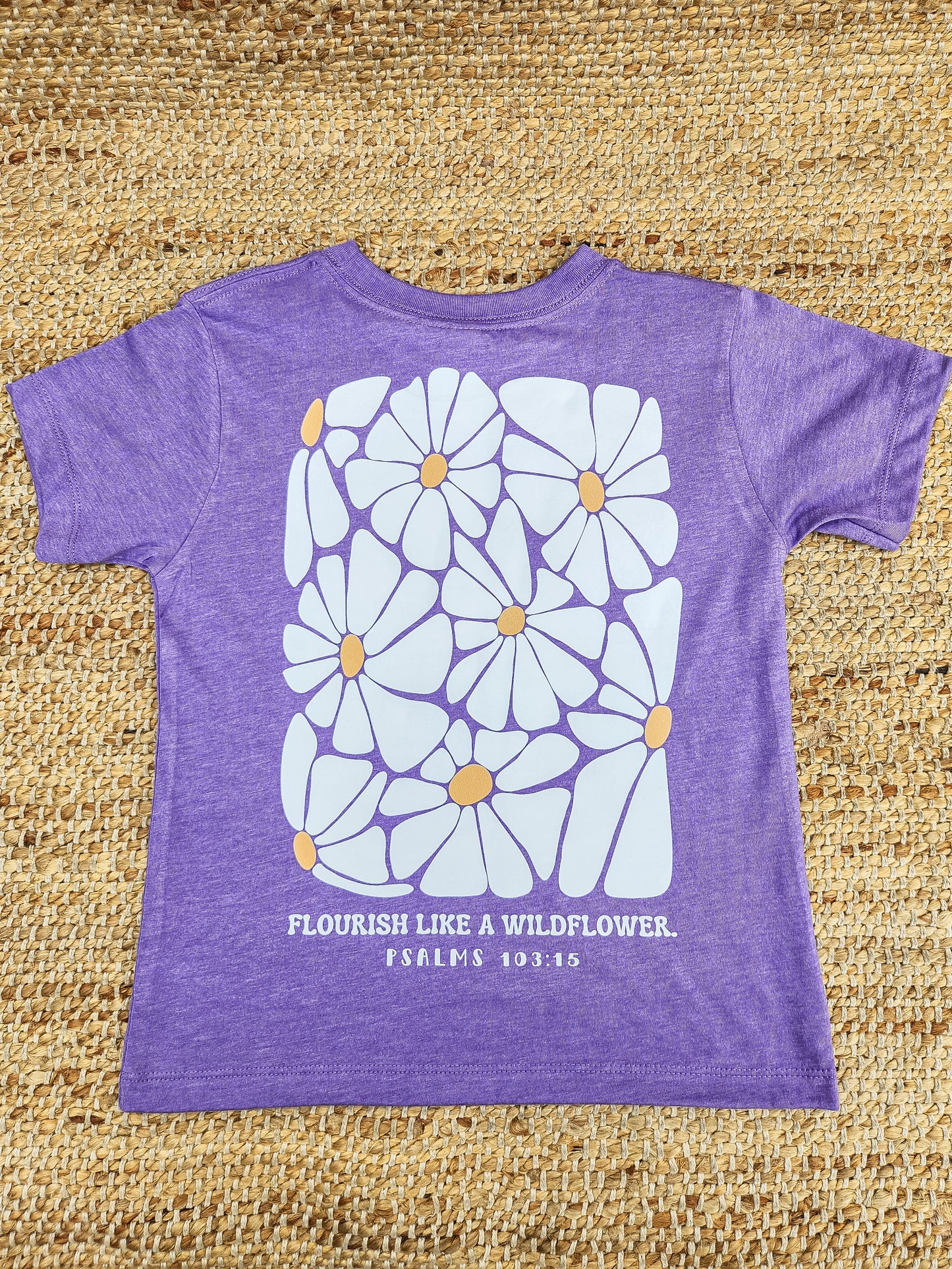 Flourish Like a Wildflower Girls Lavender Tee