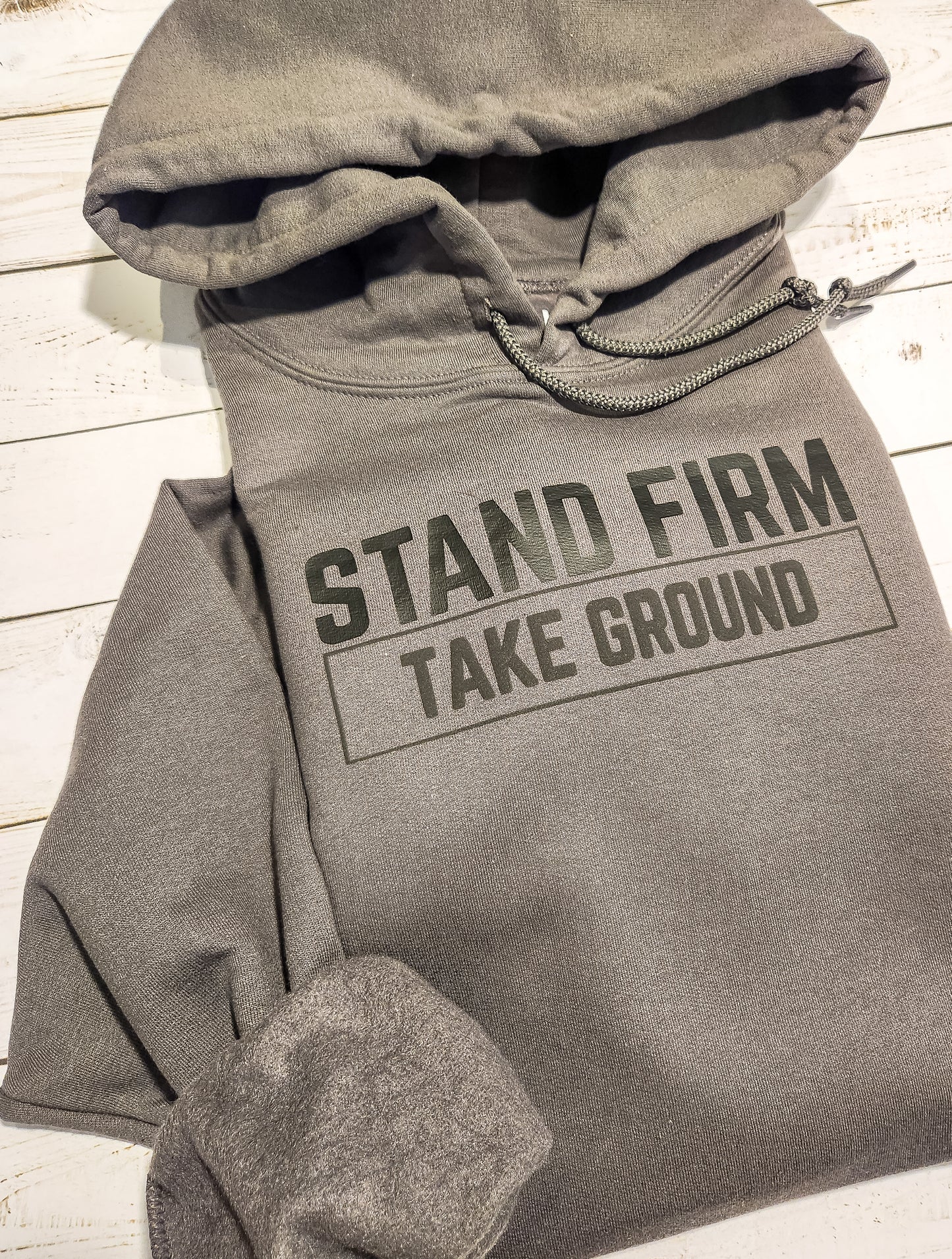 Stand Firm TAKE Ground Grey Hoodie