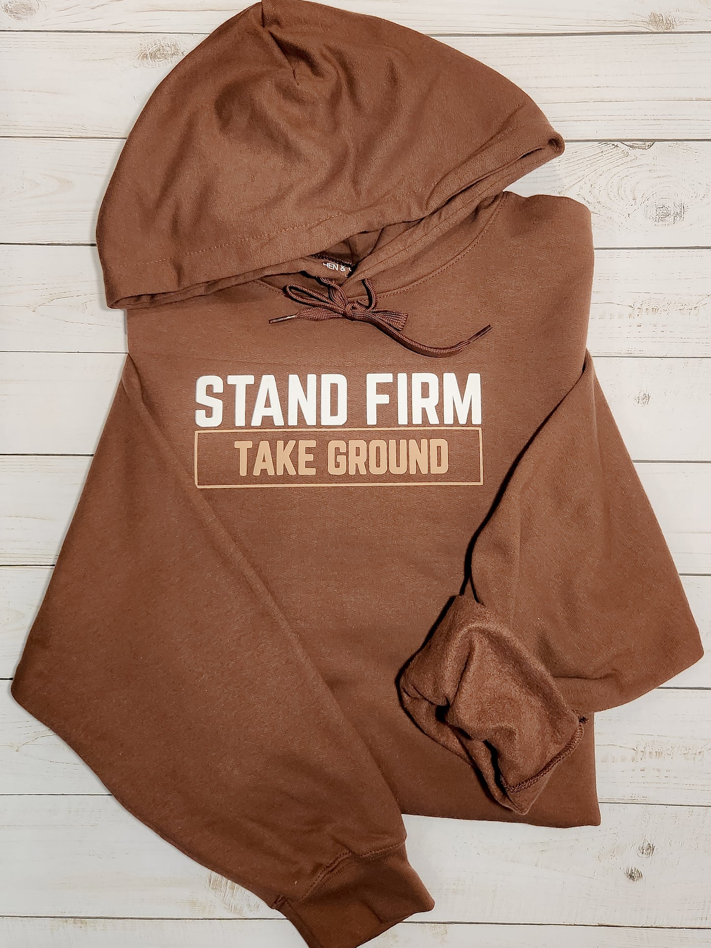 Stand Firm TAKE Ground Cocoa Hoodie