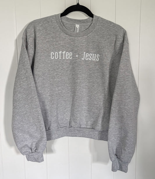 Coffee and Jesus Crop Crewneck