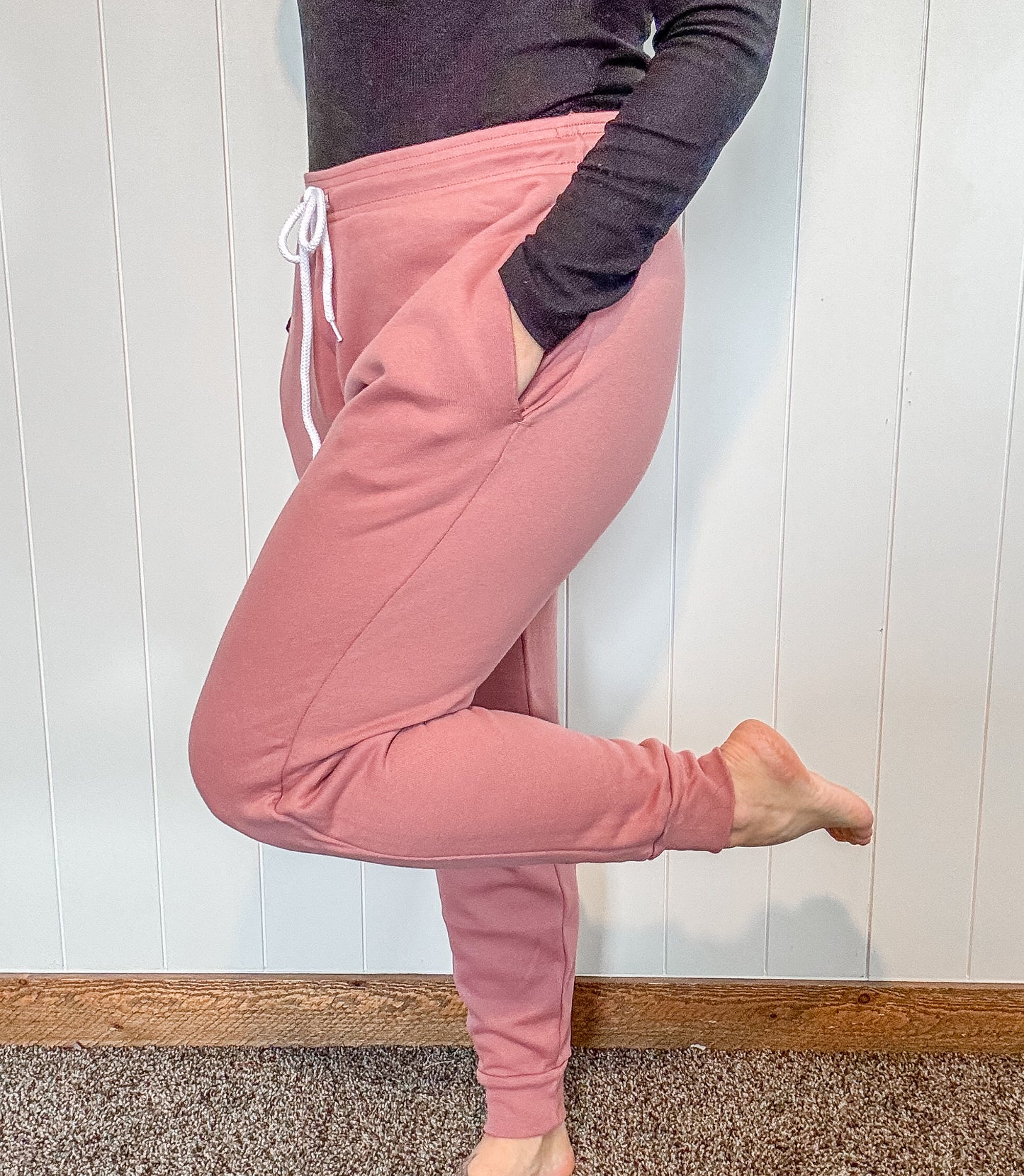 Mauve Fleece Joggers