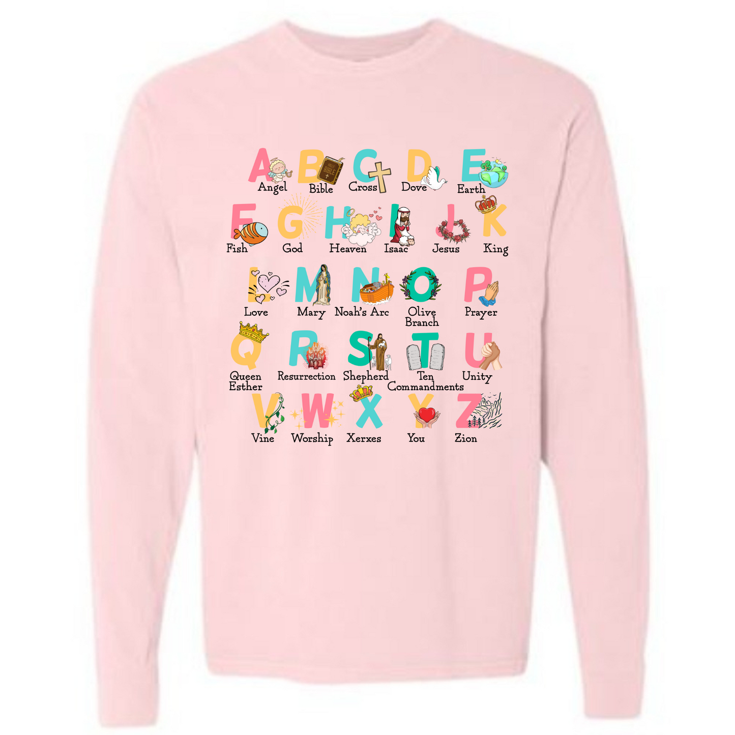 Christian Alphabet long sleeve Tee