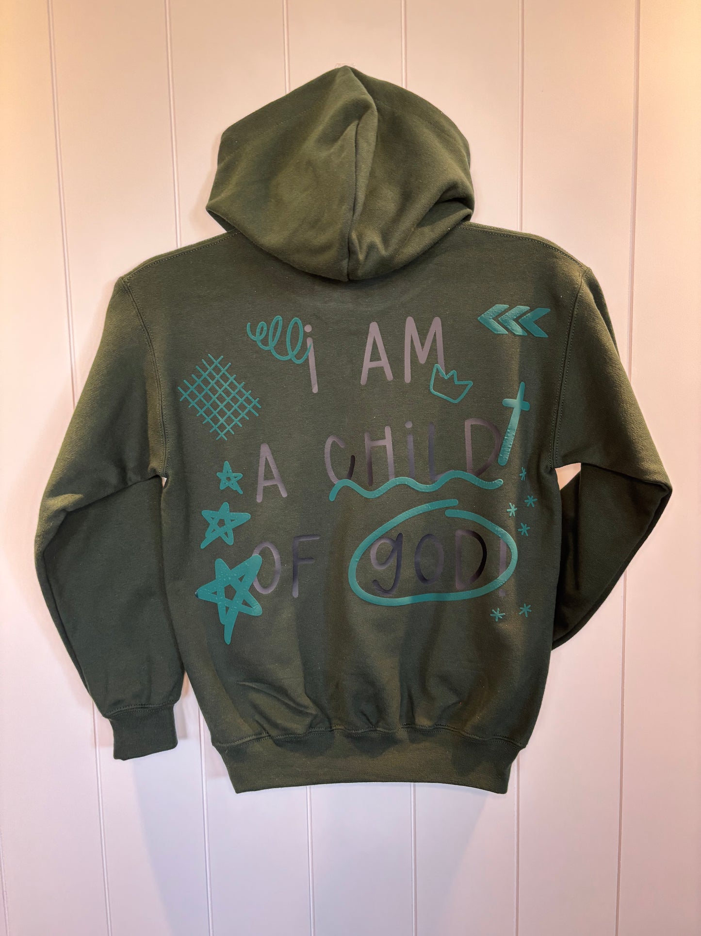 I Am A Child Of God Army Green Hoodie