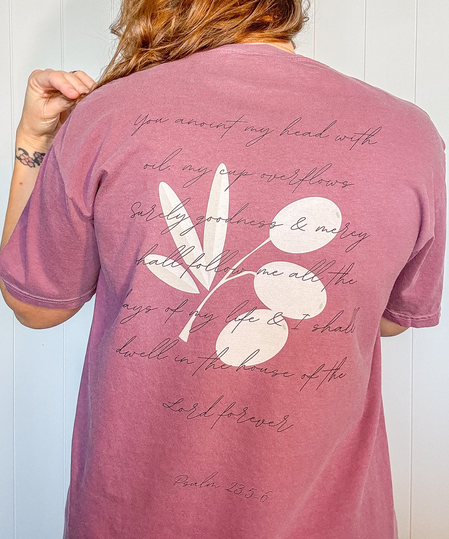 Anointed Psalm 23:5-6 Berry Tee