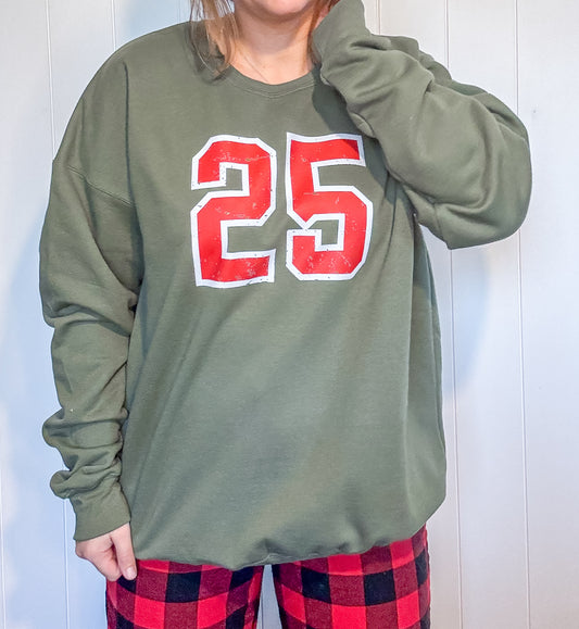 Emmanuel Army Green Crewneck