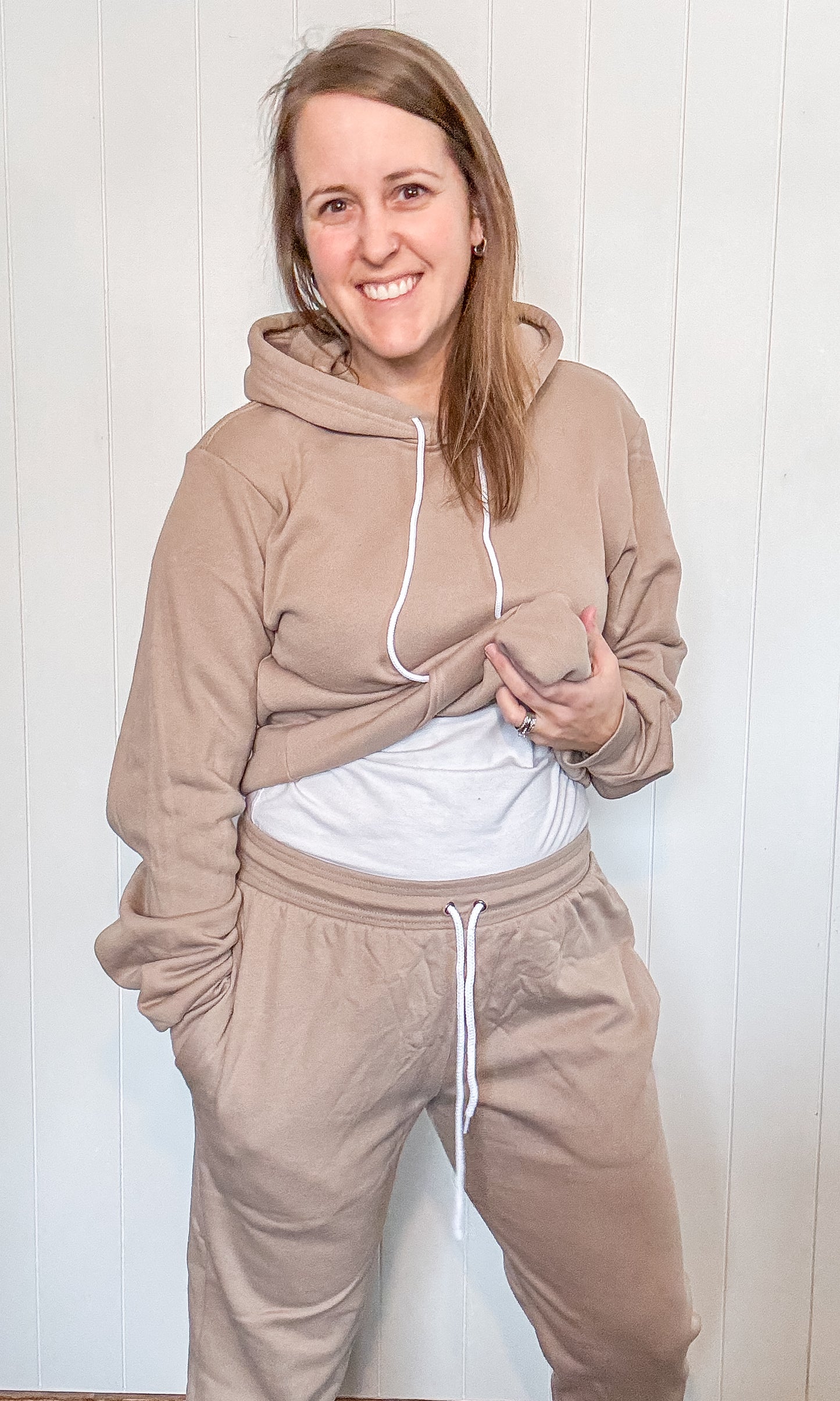 Tan Fleece Joggers