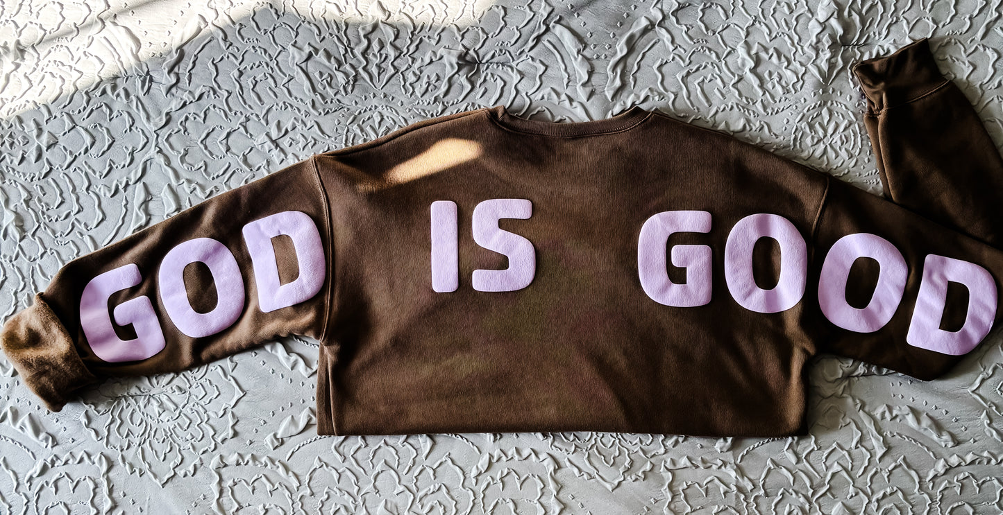 God is Good Vintage Brown Fleece Crewneck