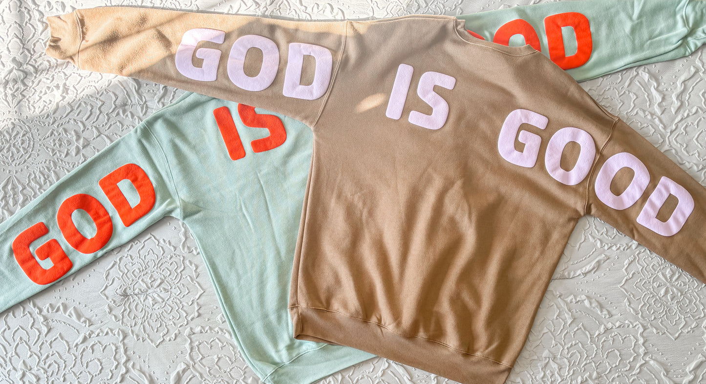 God is Good Vintage Brown Fleece Crewneck