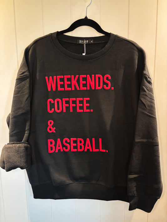 Weekends Coffee & Baseball Crewneck