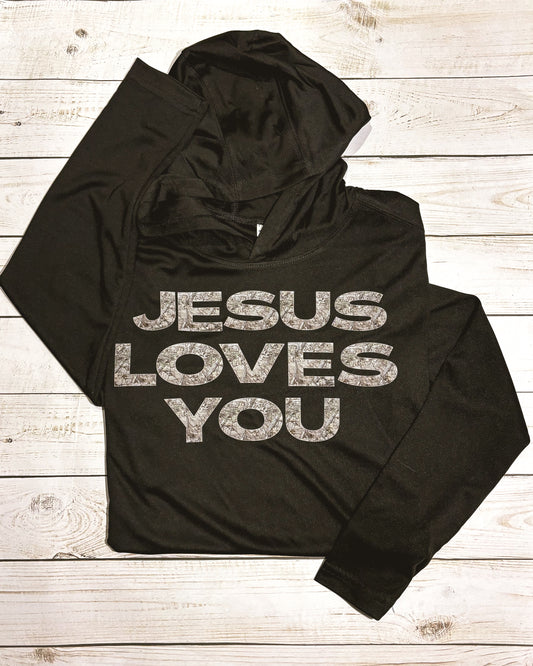 Jesus Loves You Hooded Youth Long-Sleeve Tee