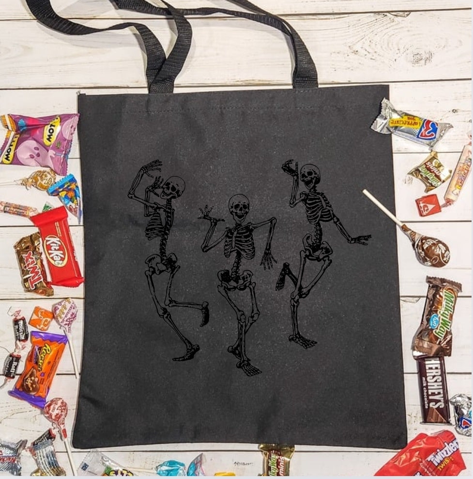 Halloween Tote Dancing Skeletons