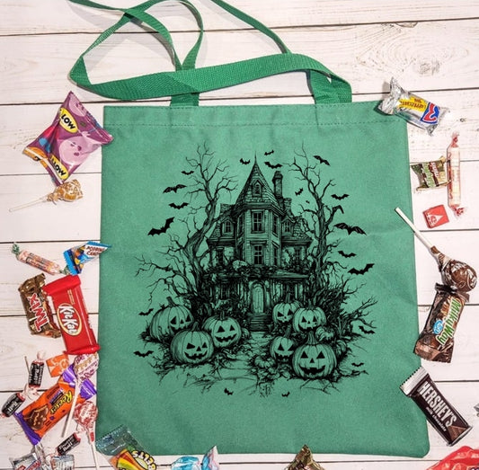 Halloween Tote Scary House