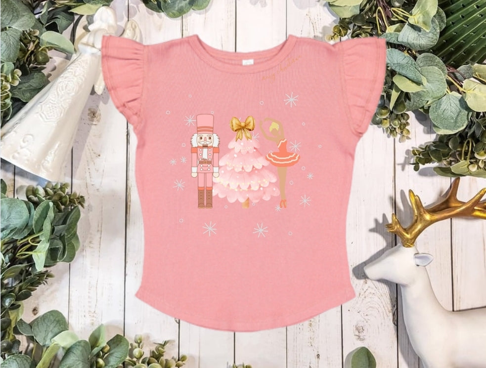 Nutcracker Ballerina Ruffle Toddler Tee