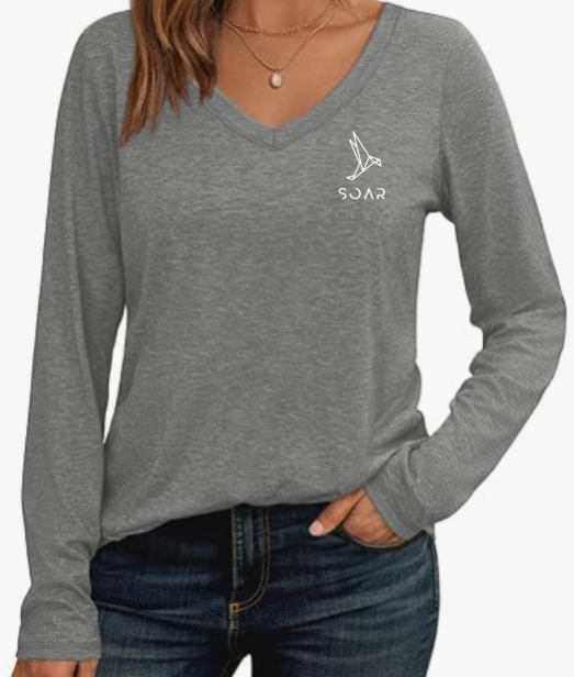 SOAR V-Neck Long Sleeve Tee